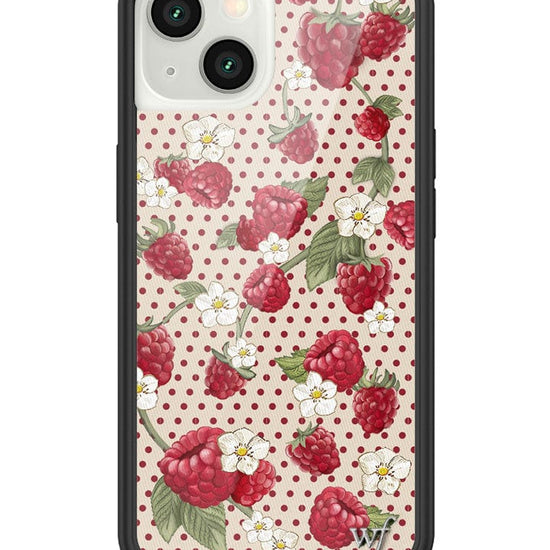 wildflower raspberry polka dot iphone 13 case