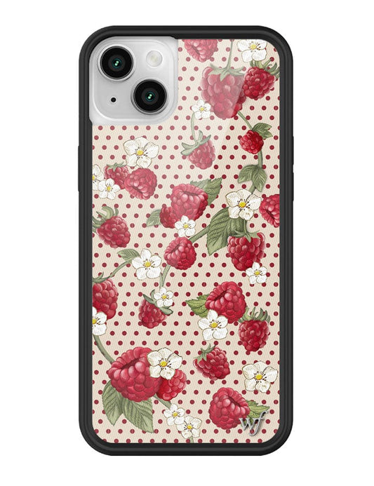 wildflower raspberry polka dot iphone 14 case