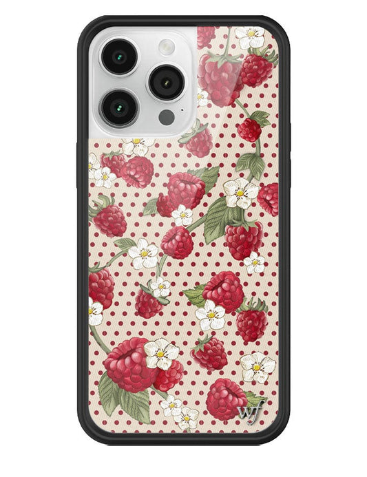 wildflower raspberry polka dot iphone 14promax case