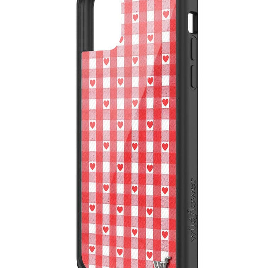 wildflower red gingham heart iphone 11promax