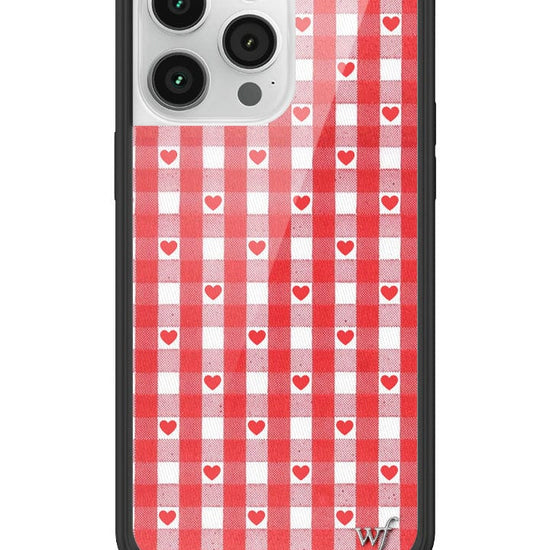 wildflower red gingham heart iphone 14promax case