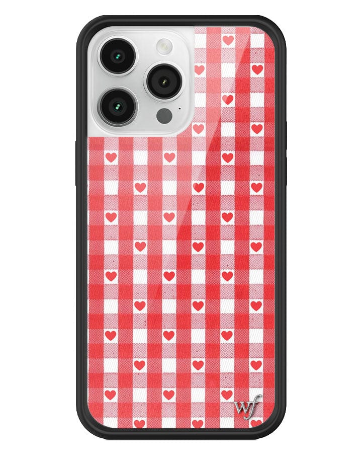 Red Gingham Hearts iPhone 14 Pro Max Case