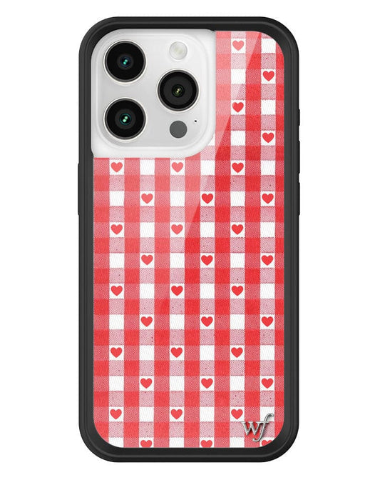 wildflower red gingham heart iphone 15pro case