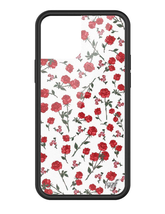 wildflower red roses iphone 12/12pro case