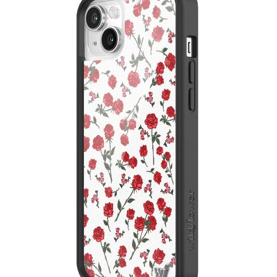 wildflower red roses iphone 14 case