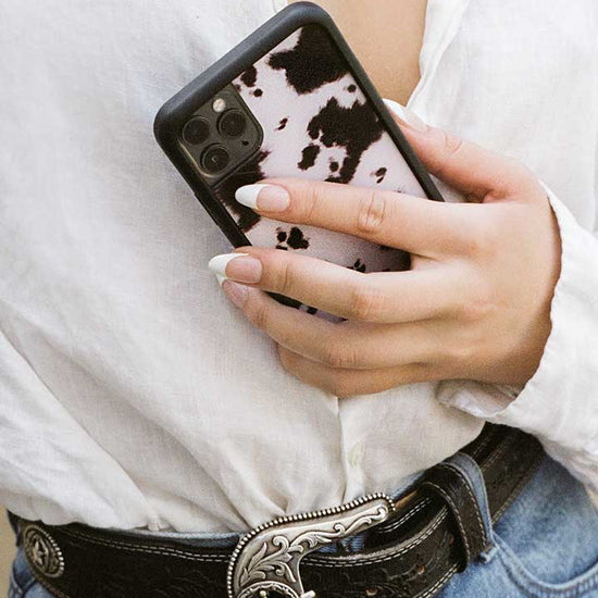 Wildflower Cases Cowhide iPhone 12 mini Case.