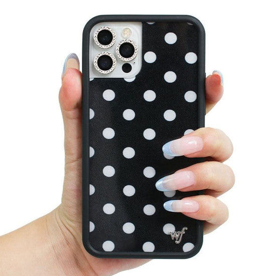 Polka Dot iPhone 13 mini Case | Black and White.