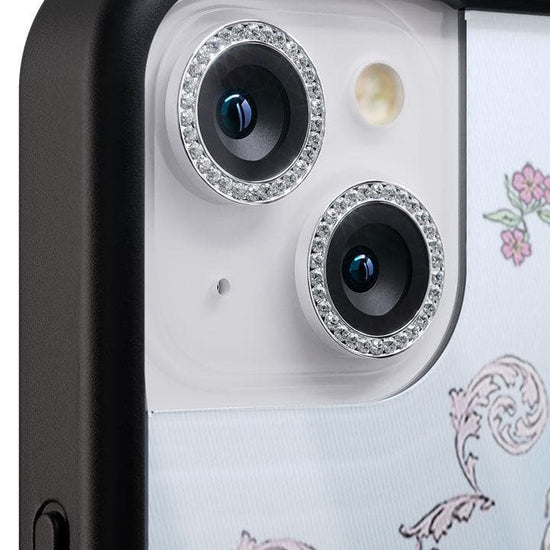 wildflower camera bling silver iphone 15/15 plus